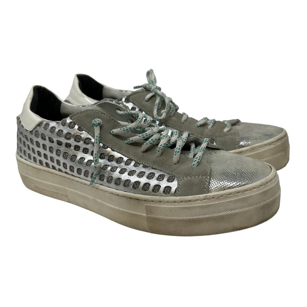 P448 Women's Gray and Silver Low-Top Sneakers